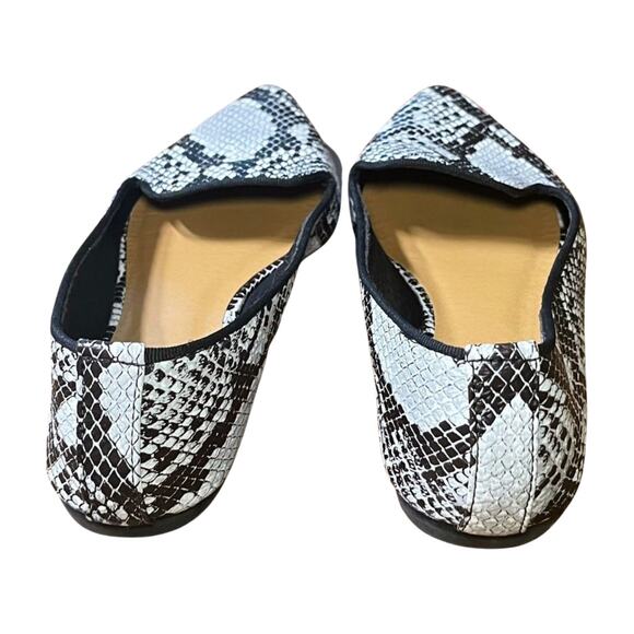 Bamboo Snakeskin Print Pointed Toe Flats 7.5 Loafers Y2K Slip On Shoe mobwife - Picture 7 of 11